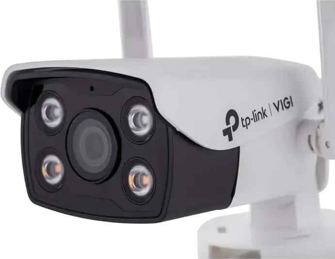 TP-Link VIGI C340-W Outdoor Full-Color Wi-Fi Bullet Network Camera, 4MP (2560x1440), IP66 Waterproof, Two-Way Audio, Human & Vehicle Detection, White
