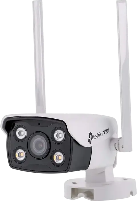 TP-Link VIGI C340-W Outdoor Full-Color Wi-Fi Bullet Network Camera, 4MP (2560x1440), IP66 Waterproof, Two-Way Audio, Human & Vehicle Detection, White