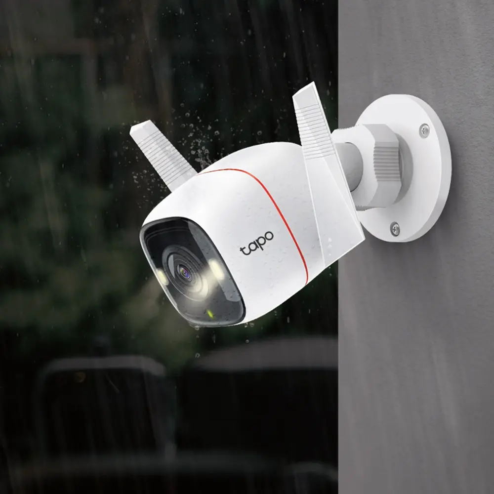 TP-Link Tapo C320WS Outdoor Security Wi-Fi Camera, 4MP QHD (2560 x 1440), Starlight Color Night Vision, IP66 Weatherproof, Two-Way Audio, Motion Detection