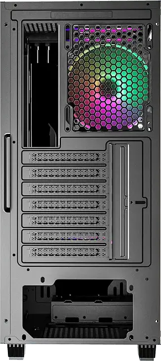 Carcasa PC Gamemax Revolt Midi ATX Tower, Sticla Temperata, 4 Ventilatoare 120mm ARGB, Suport E-ATX, Panou Frontal Mesh, Controler RGB, Negru