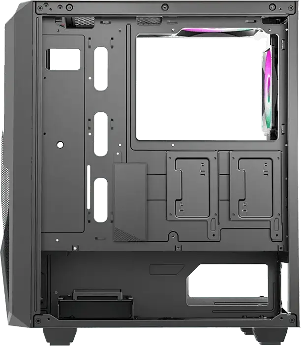Carcasa PC Gamemax Revolt Midi ATX Tower, Sticla Temperata, 4 Ventilatoare 120mm ARGB, Suport E-ATX, Panou Frontal Mesh, Controler RGB, Negru