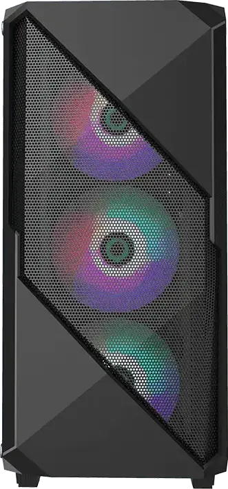 Carcasa PC Gamemax Revolt Midi ATX Tower, Sticla Temperata, 4 Ventilatoare 120mm ARGB, Suport E-ATX, Panou Frontal Mesh, Controler RGB, Negru