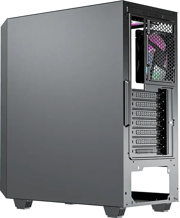 Carcasa PC Gamemax Revolt Midi ATX Tower, Sticla Temperata, 4 Ventilatoare 120mm ARGB, Suport E-ATX, Panou Frontal Mesh, Controler RGB, Negru
