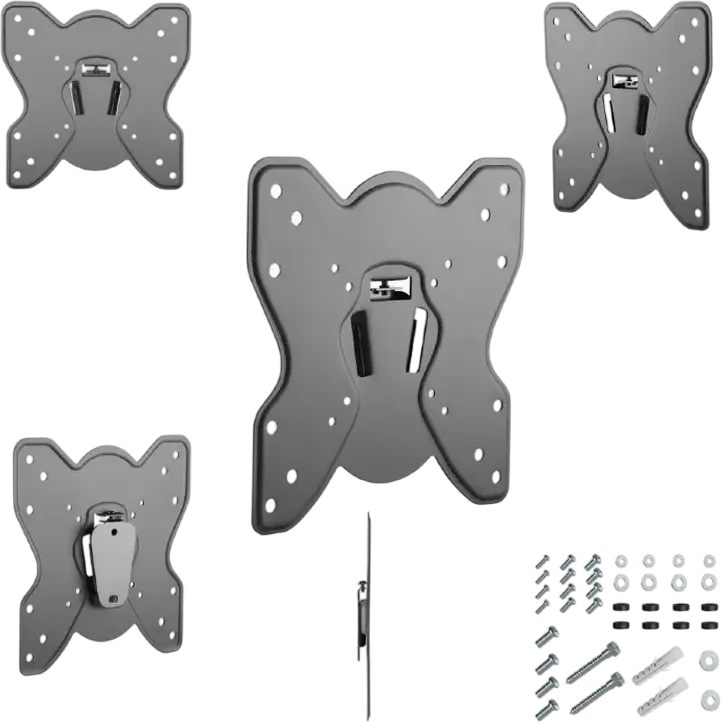 Gembird WM-42F-03 Fixed Wall Mount for 23-42 inch Screens, VESA 75x75 to 200x200mm, Max Load 25kg, Slim Steel Bracket, Black