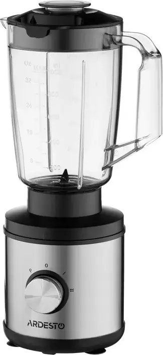 Ardesto SBG-MF400B Multifunctional Stationary Blender 400W, 1L Bowl, Stainless Steel Blades, Chopper and Grinder, Pulse Mode, Silver-Black