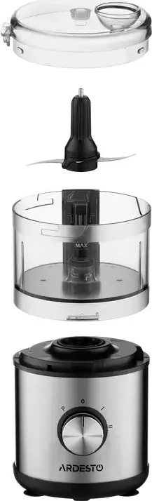Ardesto SBG-MF400B Multifunctional Stationary Blender 400W, 1L Bowl, Stainless Steel Blades, Chopper and Grinder, Pulse Mode, Silver-Black