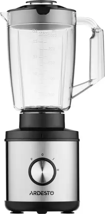 Ardesto SBG-MF400B Multifunctional Stationary Blender 400W, 1L Bowl, Stainless Steel Blades, Chopper and Grinder, Pulse Mode, Silver-Black
