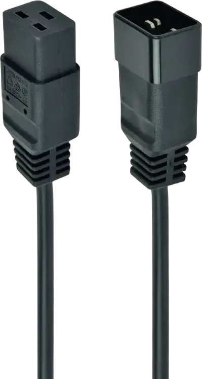 Силовой кабель Cablexpert PC-189-C19, разъем IEC C14 — IEC C13, 16A, сечение 1.0мм2, длина 1.5м, черный, для серверов и сетевого оборудования