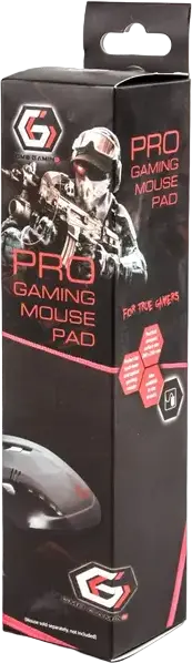 Gembird MP-GAMEPRO Professional Series Gaming Mousepad, 350 x 250 x 3 mm, Textile Surface, Anti-Slip Rubber Base, Stitched Edges, Black/Red
