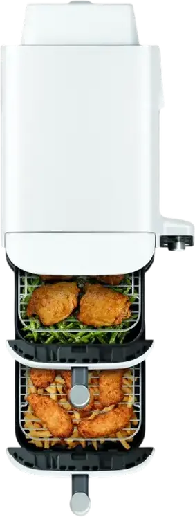 Ninja Double Stack XL SL400EUWH Air Fryer, 9.5L Dual Drawer, 2470W, 6 Cooking Functions, Sync & Match, White, Space-Saving Vertical Design