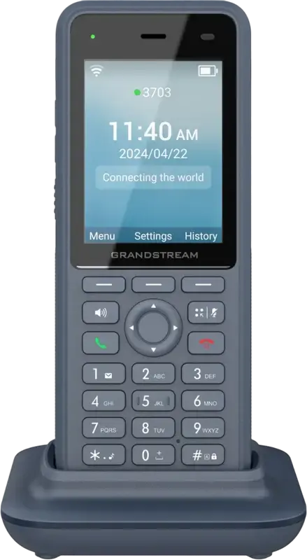 Grandstream WP836 Ruggedized Cordless Wi-Fi IP Phone, Dual-Band Wi-Fi 6, IP67/IP69K Waterproof, Color TFT LCD, AI Noise Reduction, 3 SIP Lines