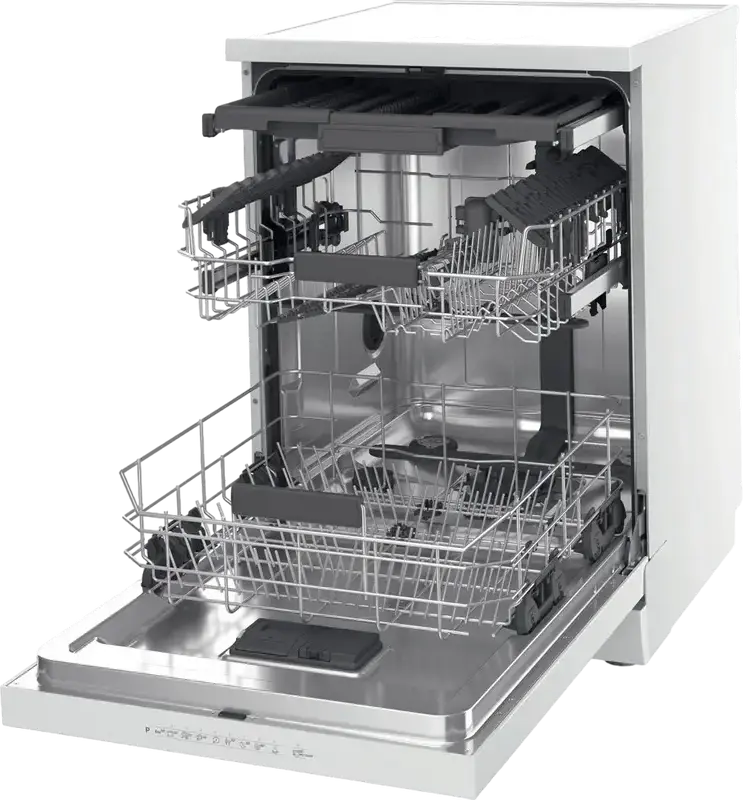 Hotpoint H7F HP33 Mașină de Spălat Vase Văzută, 15 Locuri, 3D Zone Wash, Program Igienizare, Clasa Energetică D, 7 Programe, Albă, 60x85x59 cm