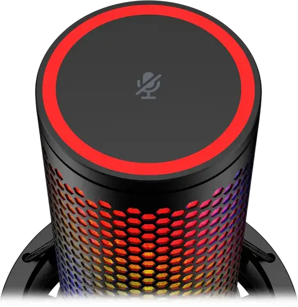 HyperX QuadCast 2 S USB Condenser Microphone, 32-bit/192kHz, 4 Polar Patterns, RGB Lighting, Tap-to-Mute, Shock Mount, USB-C, Black - 9A273AA