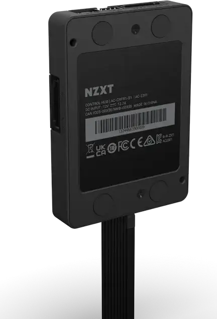 NZXT Control Hub AC-CRFR1-B1 Digital RGB Lighting and PWM Fan Speed Controller, Supports 5 PWM Fans, NZXT CAM Software, Matte Black