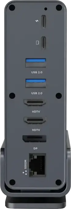 Stație de andocare Gembird A-CF-COMBO15-01 USB Type-C, Adaptor Multi-port 15-în-1, Date 10Gbps, Încărcare PD 100W, Dual HDMI, DisplayPort, Gigabit LAN, Metal Gri