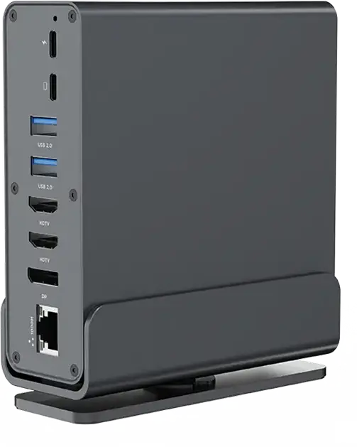 Stație de andocare Gembird A-CF-COMBO15-01 USB Type-C, Adaptor Multi-port 15-în-1, Date 10Gbps, Încărcare PD 100W, Dual HDMI, DisplayPort, Gigabit LAN, Metal Gri