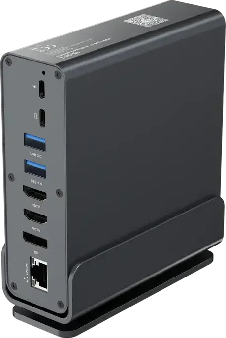 Stație de andocare Gembird A-CF-COMBO15-01 USB Type-C, Adaptor Multi-port 15-în-1, Date 10Gbps, Încărcare PD 100W, Dual HDMI, DisplayPort, Gigabit LAN, Metal Gri
