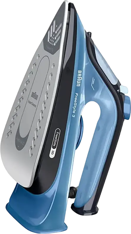Braun FreeStyle 3 FI 3194 BK Steam Iron, 2400W, SuperCeramic Soleplate, FreeGlide 3D, 270ml Tank, 45g/min Steam, Vertical Steaming, Anti-Calc, Blue