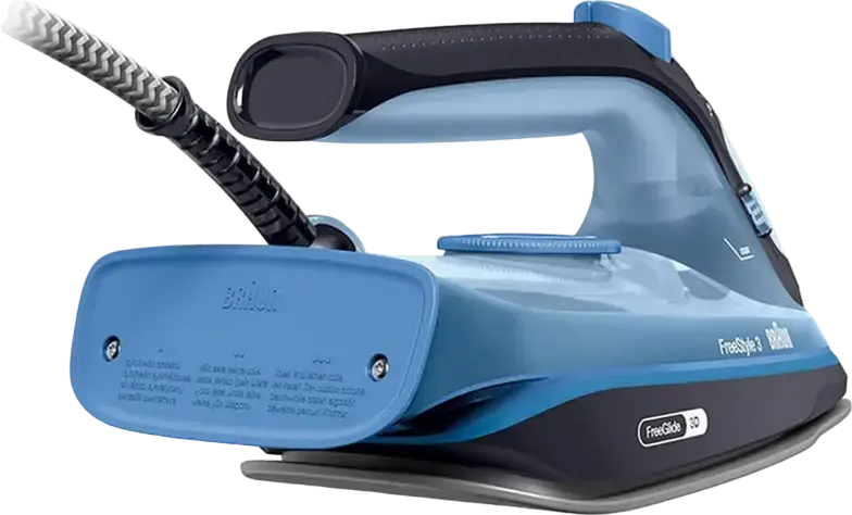 Braun FreeStyle 3 FI 3194 BK Steam Iron, 2400W, SuperCeramic Soleplate, FreeGlide 3D, 270ml Tank, 45g/min Steam, Vertical Steaming, Anti-Calc, Blue