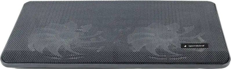 Suport de Răcire Activ Laptop Gembird NBS-2F15-05 pentru laptopuri până la 15.6 inch, 2 ventilatoare 125mm 1500 RPM, LED albastru, Metal și ABS, Negru