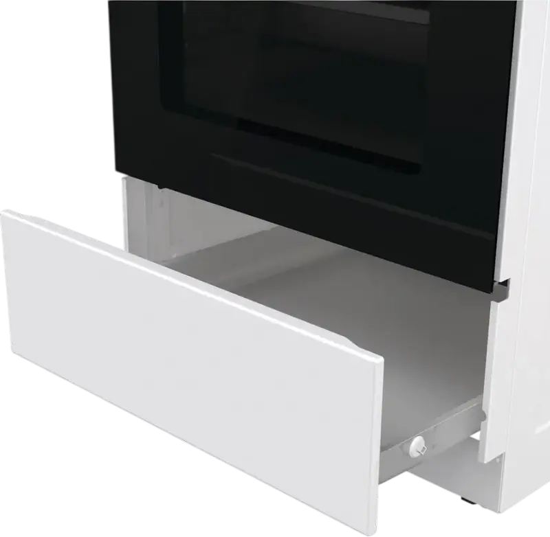 Комбинированная плита Gorenje GK5C63WH, 4 газовые конфорки, электродуховка 70 л с Air Fry, конвекцией, AquaClean, HomeMade, белая, класс энергопотребления A