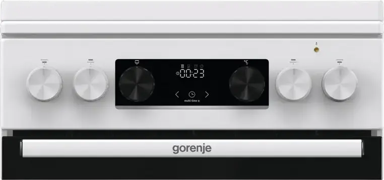 Комбинированная плита Gorenje GK5C63WH, 4 газовые конфорки, электродуховка 70 л с Air Fry, конвекцией, AquaClean, HomeMade, белая, класс энергопотребления A