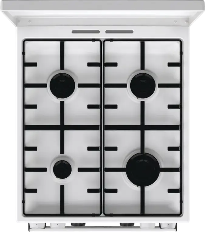 Комбинированная плита Gorenje GK5C63WH, 4 газовые конфорки, электродуховка 70 л с Air Fry, конвекцией, AquaClean, HomeMade, белая, класс энергопотребления A