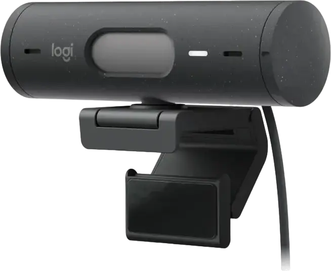Logitech BRIO 500 HD Webcam, 1080p 30fps, 4MP Autofocus Glass Lens, RightLight 4 HDR, Stereo Microphone, USB-C, Integrated Privacy Shutter, Windows, macOS