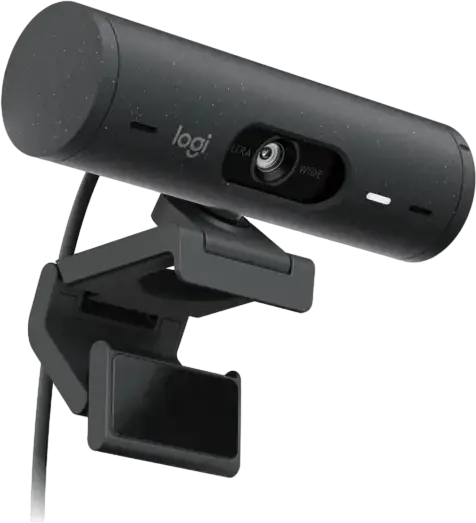 Logitech BRIO 500 HD Webcam, 1080p 30fps, 4MP Autofocus Glass Lens, RightLight 4 HDR, Stereo Microphone, USB-C, Integrated Privacy Shutter, Windows, macOS