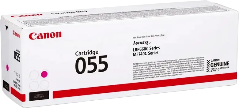 Canon CRG-055 Magenta Laser Toner Cartridge, 2100 Page Yield for i-SENSYS LBP66x and MF74x Series Printers (MF744Cdw, MF742Cdw, LBP663Cdw, LBP664Cx, MF746Cx)