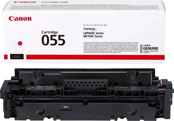 Canon CRG-055 Magenta Laser Toner Cartridge, 2100 Page Yield for i-SENSYS LBP66x and MF74x Series Printers (MF744Cdw, MF742Cdw, LBP663Cdw, LBP664Cx, MF746Cx)