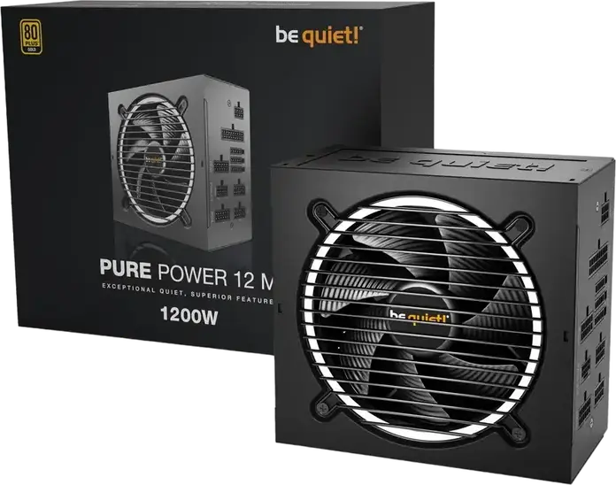 be quiet! Pure Power 12 M 1200W Power Supply, ATX 3.0/3.1, 80 PLUS Gold, Fully Modular, PCIe 5.1 12VHPWR, 120mm Silence-Optimized Fan, 10-Year Warranty