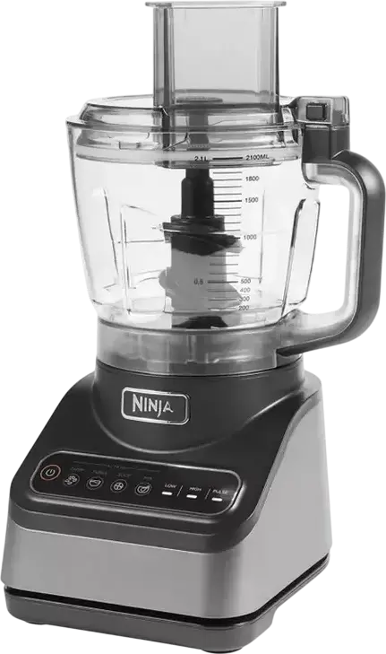 Ninja BN650 Food Processor 850W, 2.1L Bowl, Auto-iQ Intelligent Programs, Stainless Steel Blades, Blending, Chopping, Slicing, Grating, Black/Grey