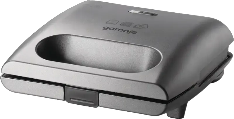 Gorenje SM703GCG Life Collection Multifunctional Sandwich Maker and Mini Grill, 700W, 3 Removable Non-Stick Plates for Sandwiches, Waffles and Grill, Silver