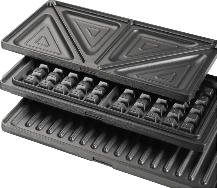 Gorenje SM703GCG Life Collection Multifunctional Sandwich Maker and Mini Grill, 700W, 3 Removable Non-Stick Plates for Sandwiches, Waffles and Grill, Silver