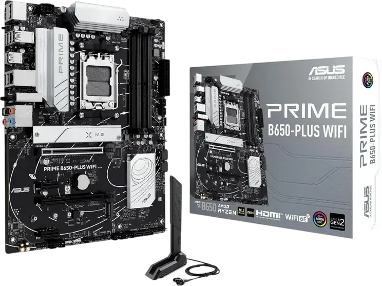 Placa de bază ASUS PRIME B650-PLUS WIFI ATX, Socket AMD AM5, Chipset B650, DDR5 192GB, M.2 PCIe 5.0, Wi-Fi 6E, Ethernet 2.5Gb, Suport Ryzen 9000/8000/7000