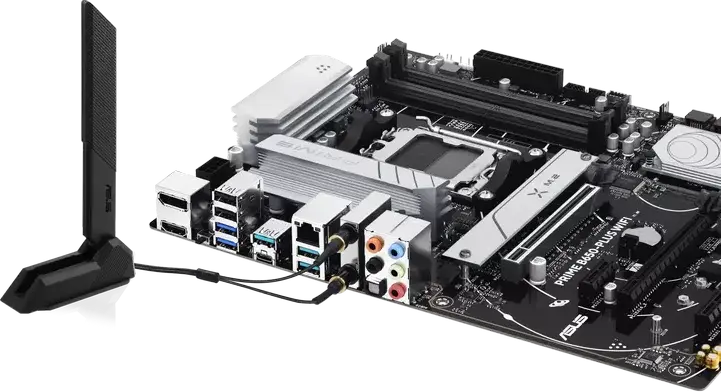Placa de bază ASUS PRIME B650-PLUS WIFI ATX, Socket AMD AM5, Chipset B650, DDR5 192GB, M.2 PCIe 5.0, Wi-Fi 6E, Ethernet 2.5Gb, Suport Ryzen 9000/8000/7000
