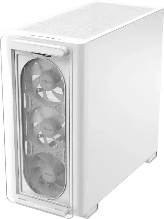 Carcasa ASUS A23 PLUS TG ARGB Micro-ATX Mini-Tower, Albă, Sticla Temperata, 4 Ventilatoare ARGB, Suport Radiatoare 360mm, USB 3.2 Gen2 Type-C, AURA Sync