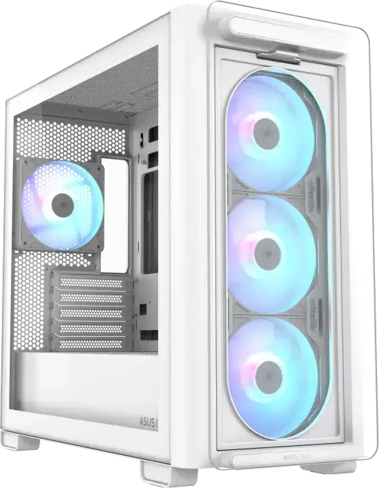Carcasă PC ASUS A23 PLUS TG ARGB, Mini-Tower, Alb