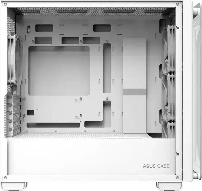 Carcasa ASUS A23 PLUS TG ARGB Micro-ATX Mini-Tower, Albă, Sticla Temperata, 4 Ventilatoare ARGB, Suport Radiatoare 360mm, USB 3.2 Gen2 Type-C, AURA Sync