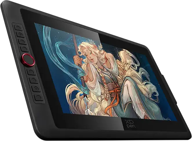 XP-Pen Artist 15.6 Pro V2 Graphics Tablet with Screen, 1920x1080 FHD, X3 Pro Smart Chip Stylus 16384 Pressure Levels, Red Dial, 99% sRGB, Black