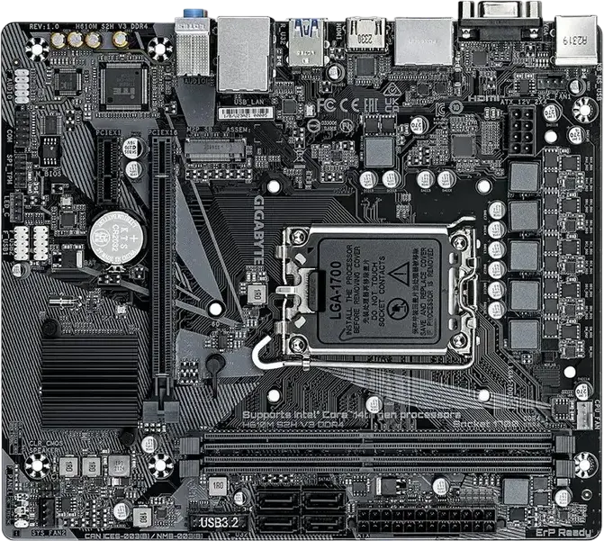 Placa de bază Gigabyte H610M S2H V3 DDR4 LGA1700 Intel H610 Micro-ATX, Suport Procesoare Intel Gen 12/13/14, RAM 64GB DDR4 3200MHz, PCIe 4.0, HDMI, DisplayPort