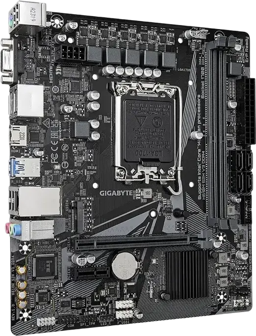 Placa de bază Gigabyte H610M S2H V3 DDR4 LGA1700 Intel H610 Micro-ATX, Suport Procesoare Intel Gen 12/13/14, RAM 64GB DDR4 3200MHz, PCIe 4.0, HDMI, DisplayPort