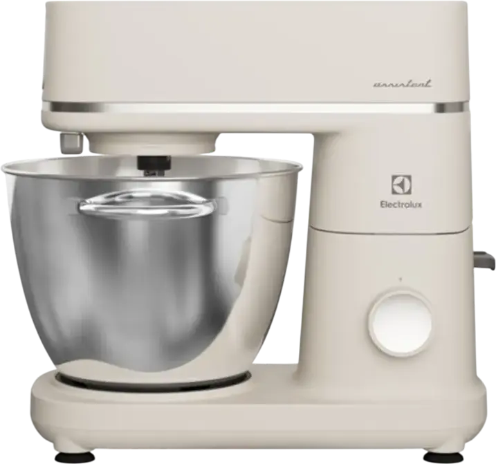 Electrolux E6KM1-4OWT Assistent 700 Planetary Mixer, 1200W, 6L & 4L Stainless Steel Bowls, 10 Speeds, LED Light, PerfectRiseLid, White