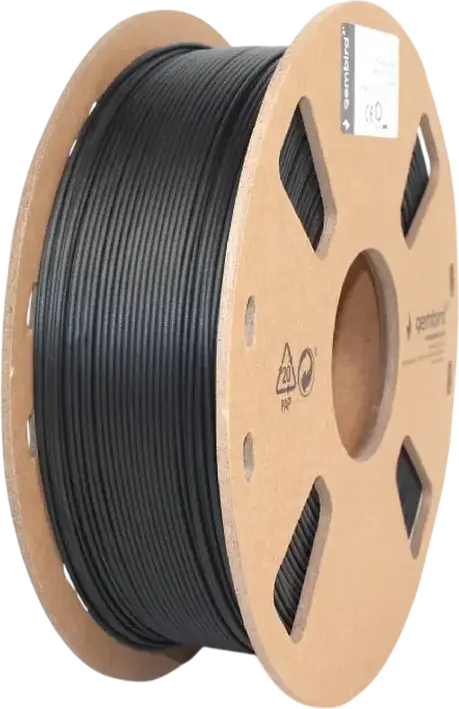 Gembird 3DP-PLA+1.75-02-G 3D Printer Filament PLA+, Black, 1.75 mm Diameter, 1 kg Net Weight, 195-235 degrees C Printing Temperature, Recyclable Cardboard Spool
