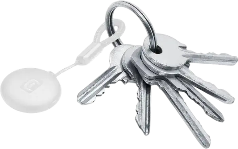 Localizator de Obiecte Bluetooth Cellularline Tracy Tag, Rezistență IP67, Compatibil Apple Find My și Google Find Hub, Baterie CR2032, Tehnologie NFC, Culoare: Alb