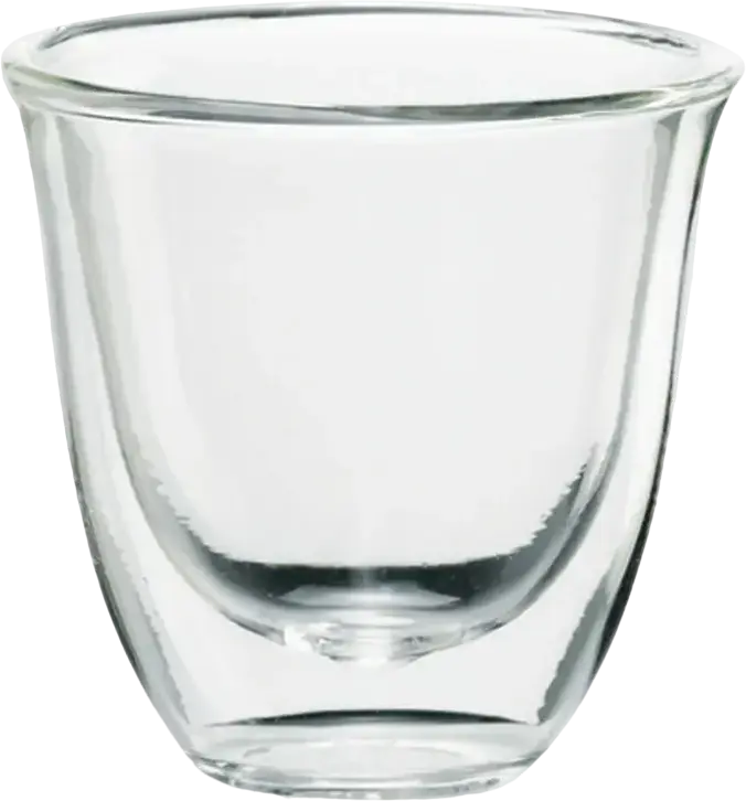 DeLonghi DLSC300 Essential Collection Double Wall Thermal Espresso Glasses, 90ml Hand-Blown Borosilicate Glass, Dishwasher Safe, Transparent