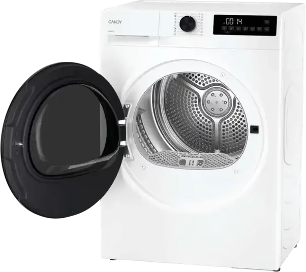 Uscător de rufe cu pompă de căldură Candy GDS 7N2B-S ProDry 300, Capacitate 7kg, Clasa Energetică D, AI Smart Move, Soft Touch, Easy Iron Plus, Alb/Negru