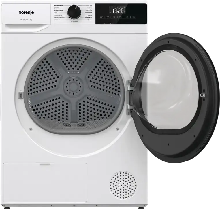 Uscător rufe cu pompă de căldură Gorenje D2HNE7E, Capacitate 7kg, Clasa Energetică E, 15 Programe, Display LED, AntiCrease, AirRefresh, Alb/Negru