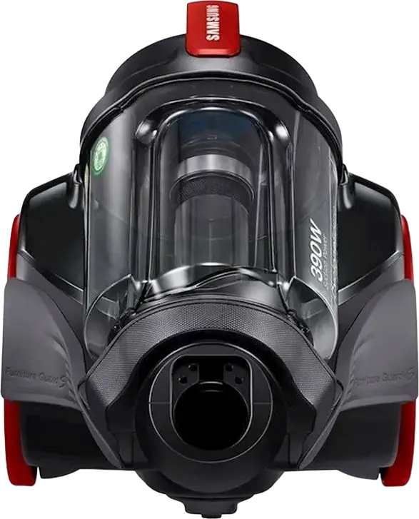 Aspirator fără sac Samsung VC15K4116V1/UK Cyclonic, Putere 1500W, Sucțiune 390W, Filtru HEPA 13, Container 1.3L, Tub Telescopic din Oțel, Negru/Roșu